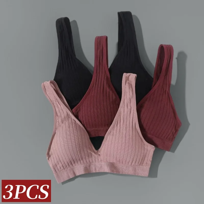 

3 шт./компл. бесшовные бюстгальтеры для женщин, топ с глубоким V-образным вырезом, сексуальное женское белье, бюстгальтер пуш-ап, женское нижнее белье, одежда для сна