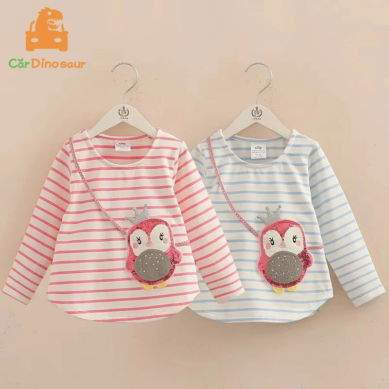 2025 Hot Sale Spring Autumn 2 3 4 6 8 10 Years Kids Clothes Long Sleeve O-Neck Strip Girl Long Sleeve T-Shirt