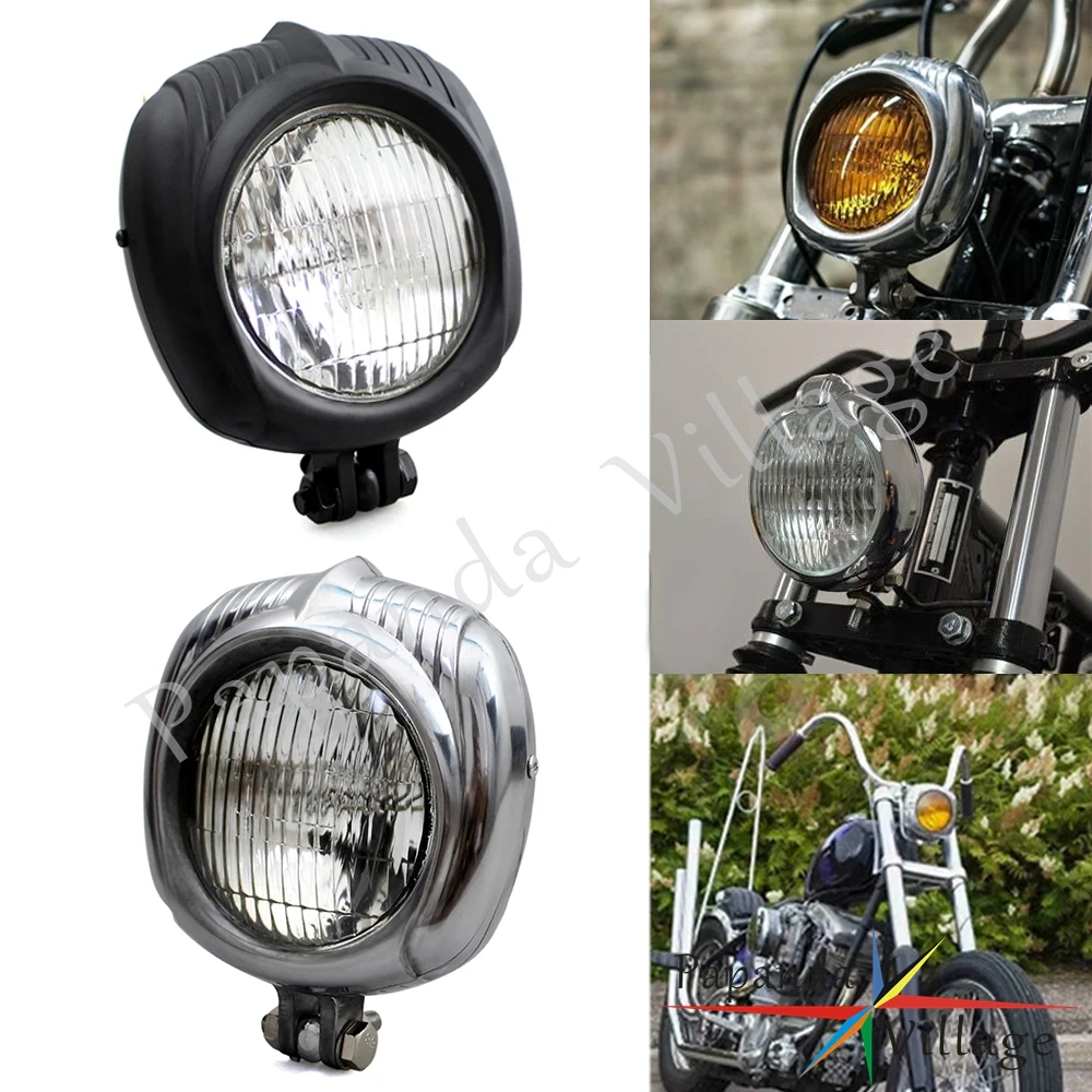 

Vintage Retro Headlight For Harley Dyna Sportster Bobber Chopper XS650 Cafe Racer Custom Motorcycle 4.5" Sealed Beam Electroline