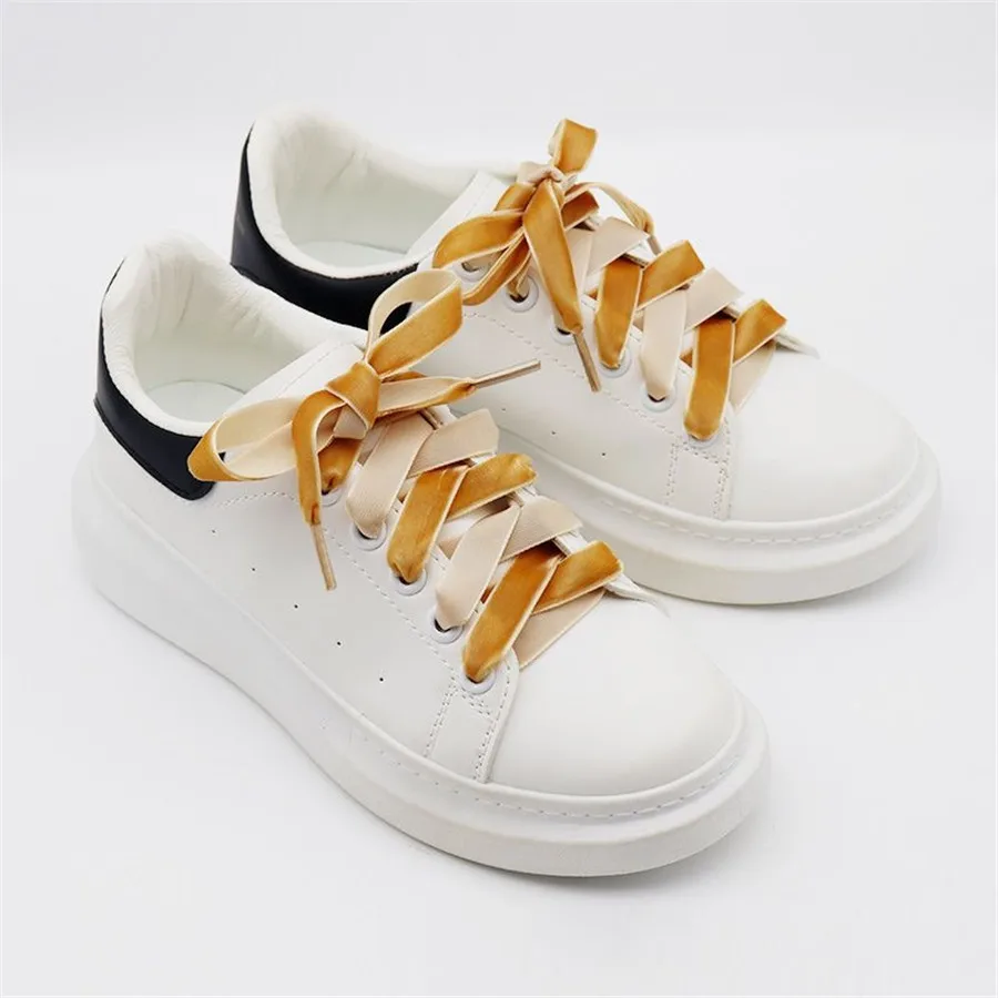 1 Pair Single-side Velvet Surface Shoelaces Width 1cm Length 80/100/120/160CM Red Black Sports Casual Shoes Laces
