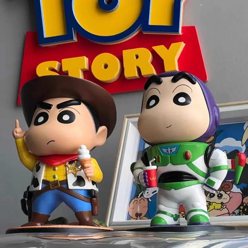 

Crayon Shin chan Woody Buzz Lightyear Cowboy Handmade Model Decoration Doll Birthday Gift Doll GK Shin chan Series