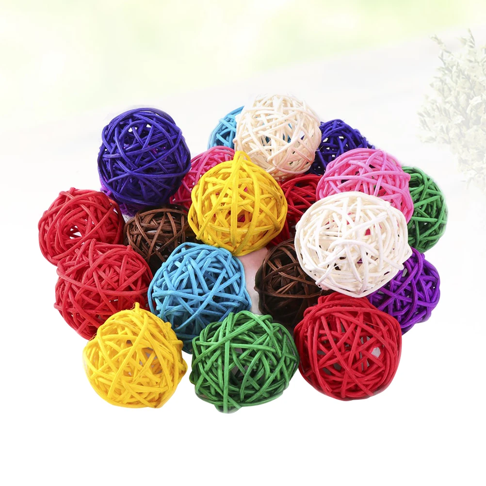 

40pcs 3Cm Aromatherapy Rattan Ball Colorful Hanging Decor For Wedding Party Christmas Home Garden Decoration Premium Wicker Ball