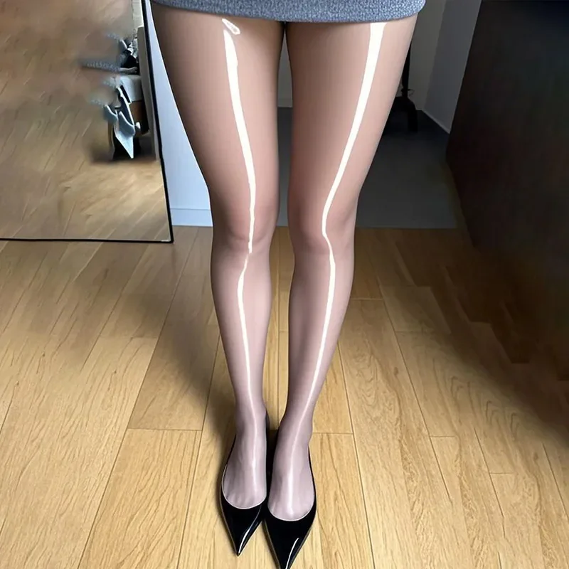 

Суперпрозрачные яркие носки с маслом Авроры, 8D, сексуальные чулки, гладкие, большого размера, нескользящие, сексуальные, с защитой от крючков, диско-чулки Amagi