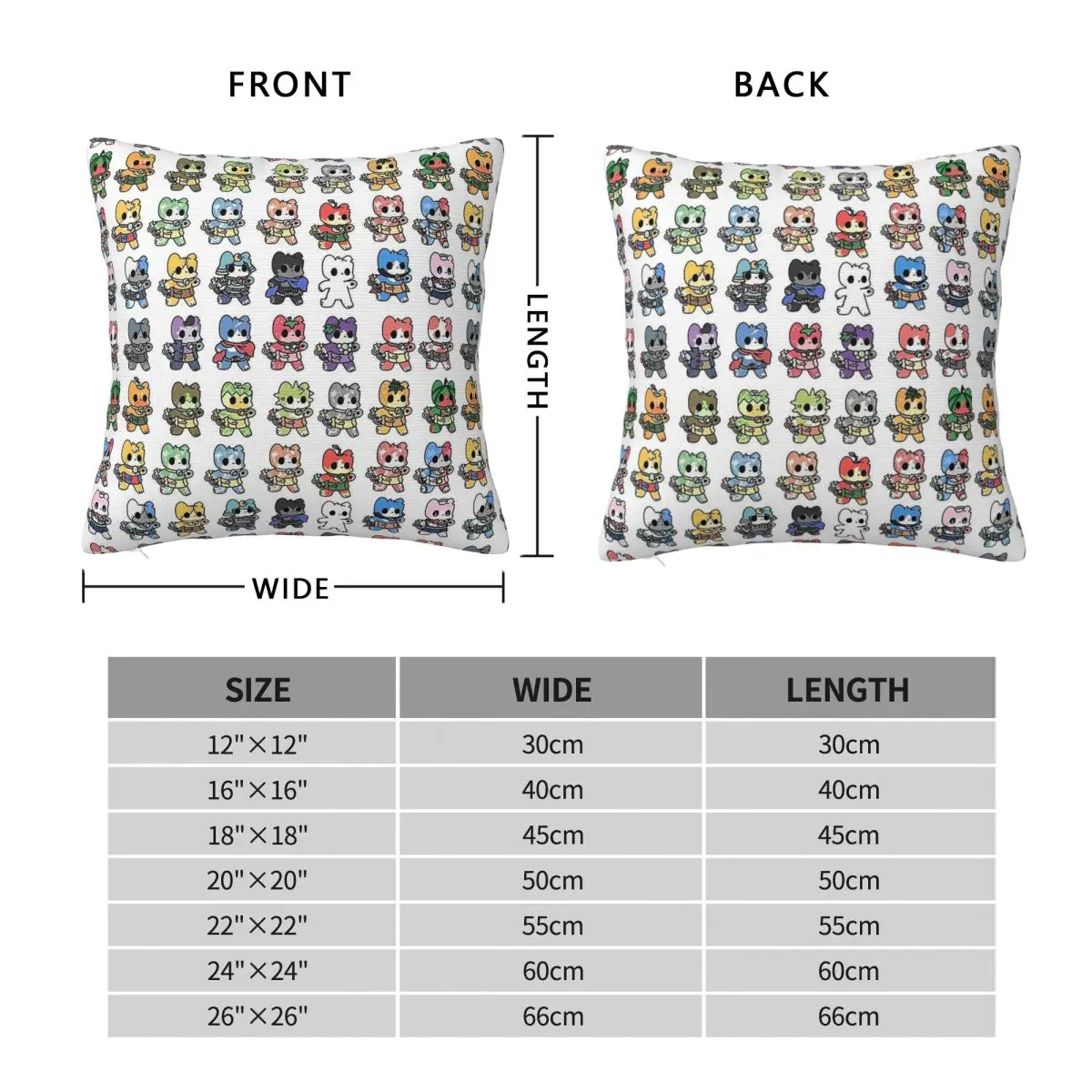 Nyans Yo-Kai Watch Jibanyan Square Pillowcase Polyester Linen Velvet Printed Zip Decor Pillow Case Car Cushion Cover 45x45