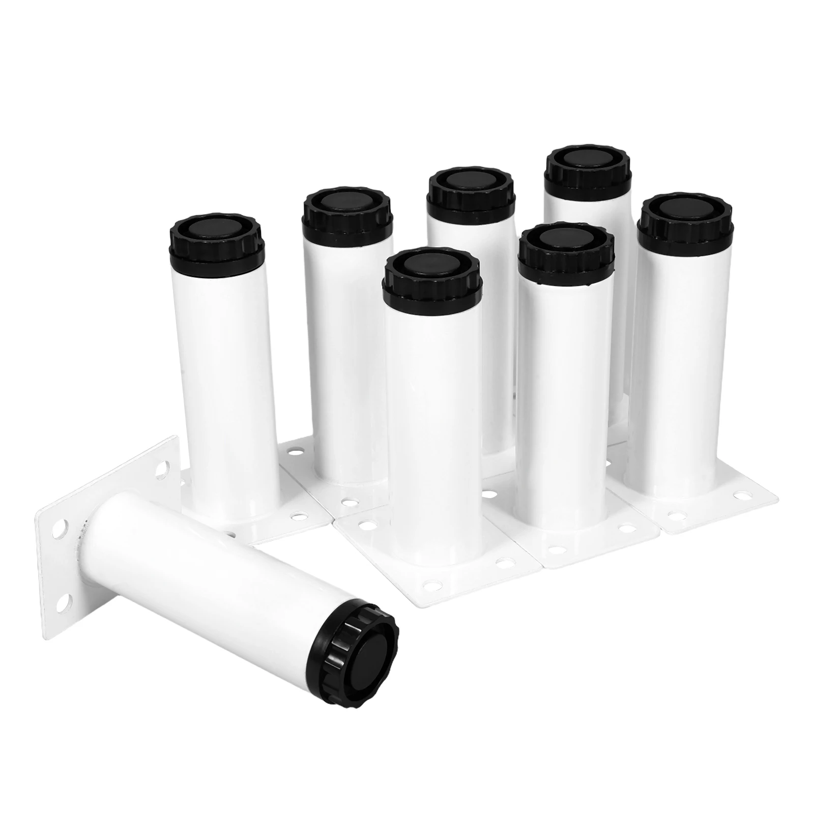 

8pcs Metal Adjustable Cabinet Support Feet Round For Shelves Tables Chairs Cupboards Sofa Bed Durable Load Bearing Replacement