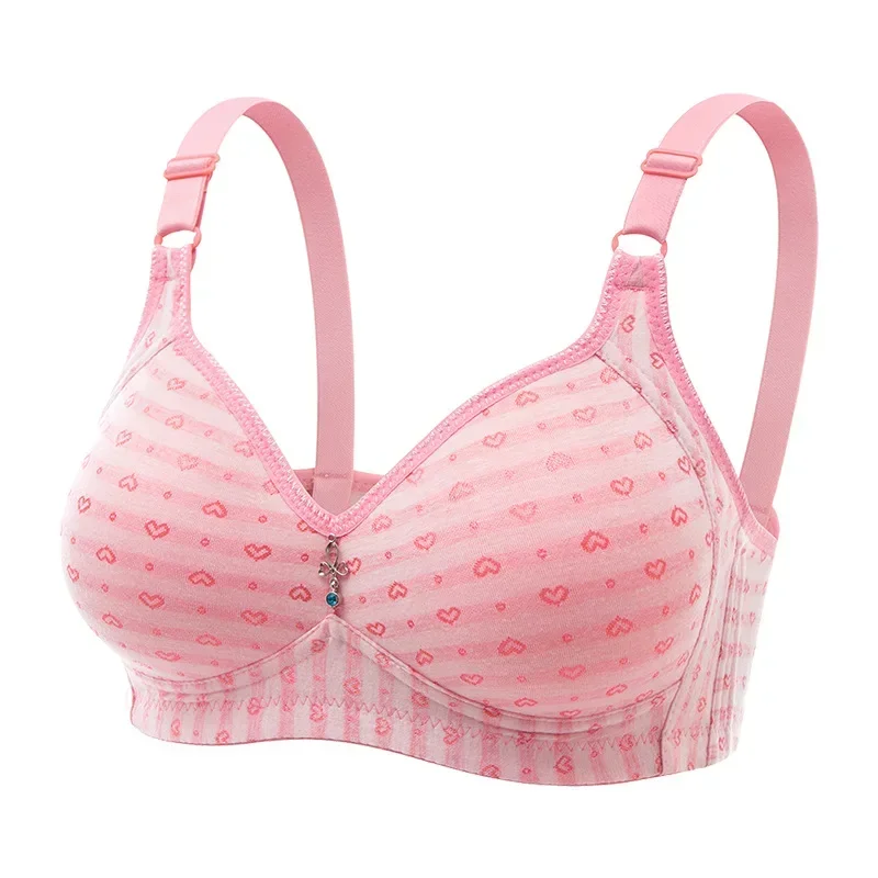 Push Up Bras for Women Plus Size Underwear Bra Woman Wireless Bralette Ladies Large Push Bra Love Heart Printed Bras