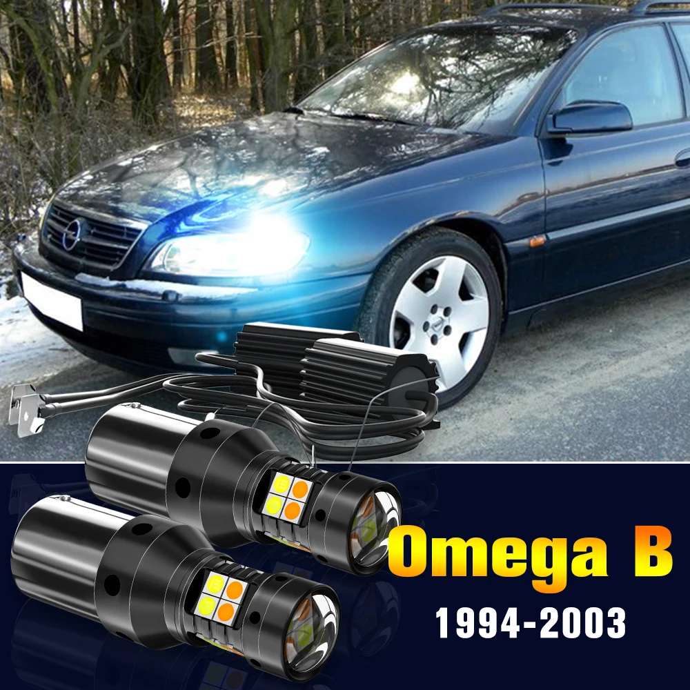 

2pcs LED Dual Mode Turn Signal+Daytime Running Light DRL Lamp For Opel Omega B 1994-2003 1998 1999 2000 2001 2002 Accessories