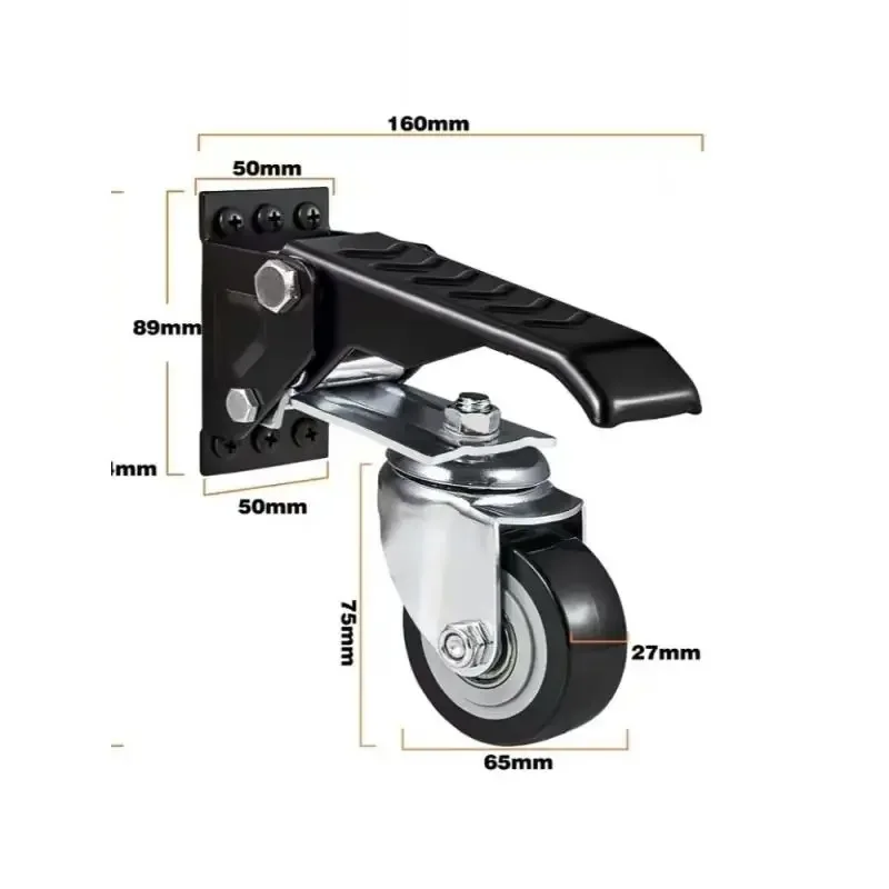 4 Pcs 2.5-Inch Detachable Casters for Workbench Mobile Table Height Adjustment Liftable & Rolling Caster Wheels