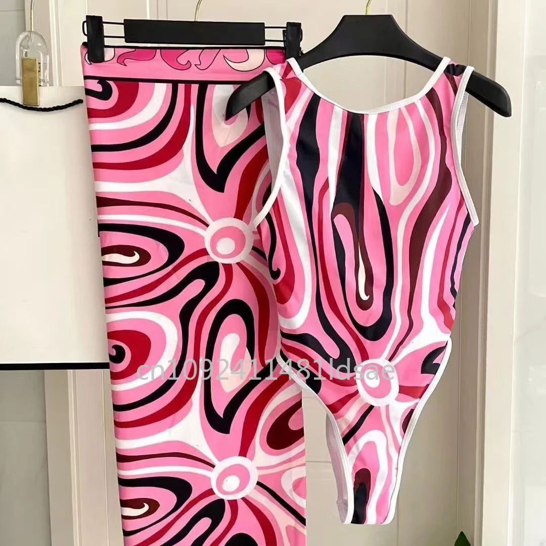 

Classic Brand Women's Pink Scarf Swimsuits Italian Designer Sexy Beach Bikini Set