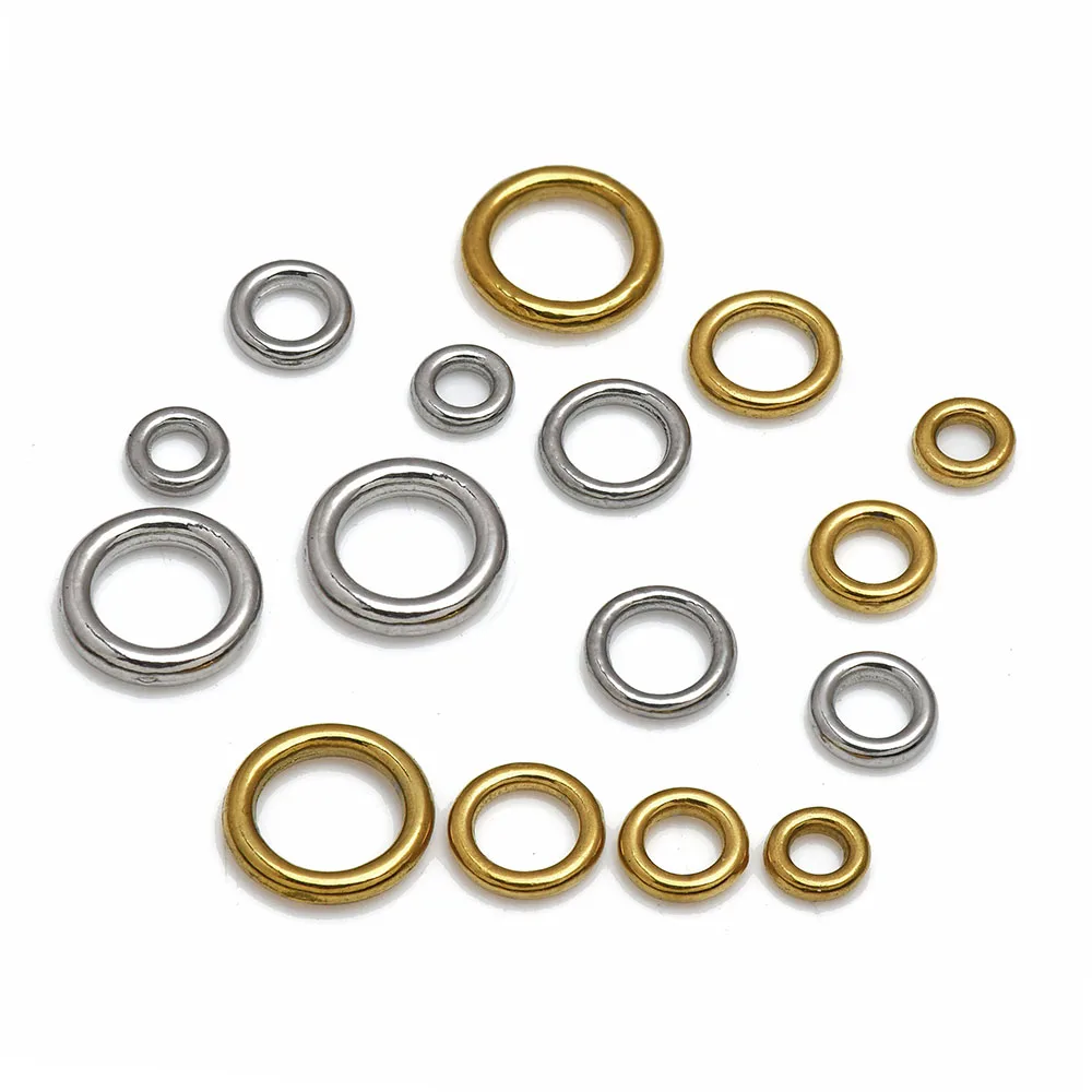 10 Stück geschlossene Verbindungsringe aus Edelstahl, O-Ringe, gelötete Spaltringe, Verbindungsschlaufen für Kettengeflecht, DIY-Schmuck, Schlüsselanhänger-Herstellung – Detail 2