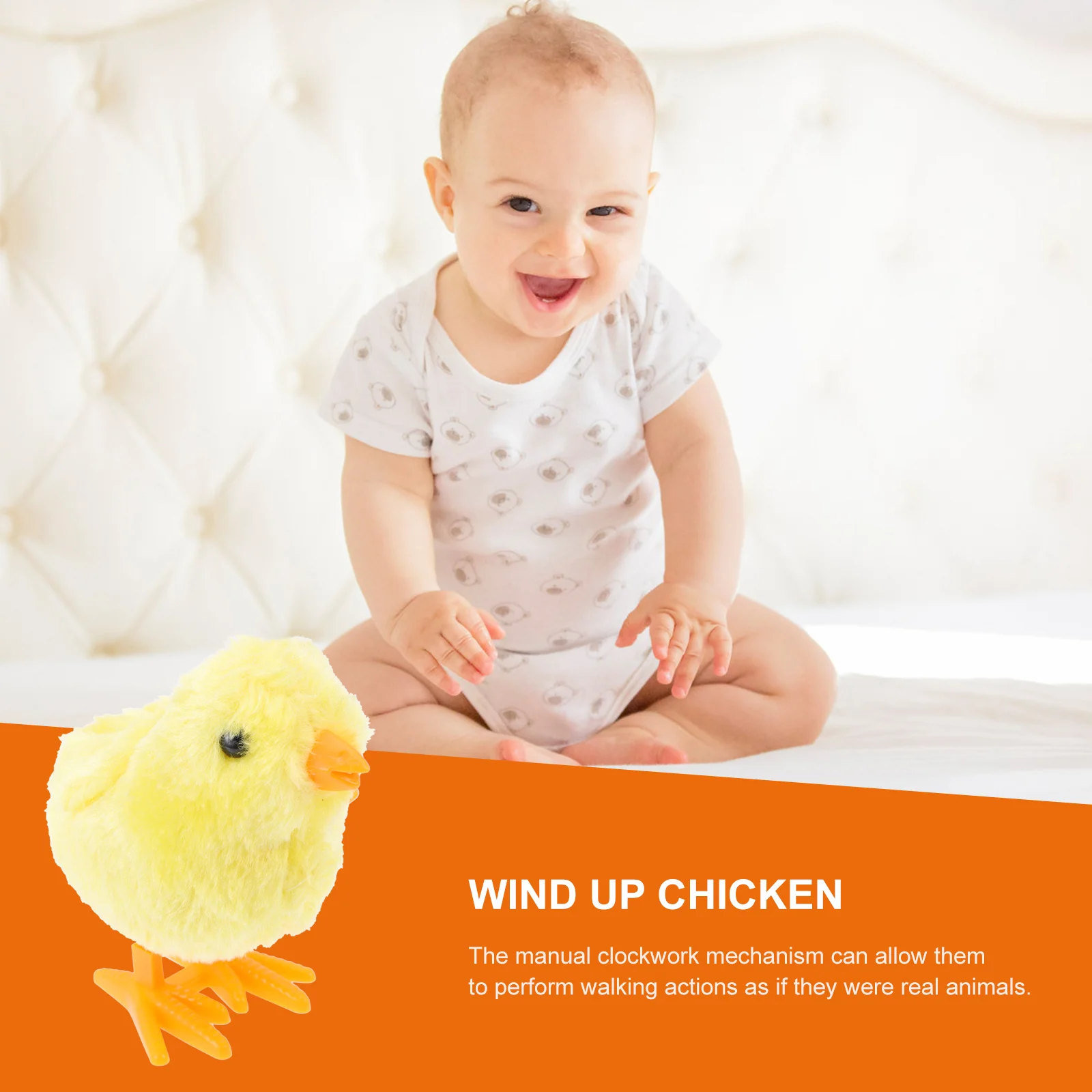 

1set Wind Up Chicken Duck Plastic Clockwork Animal Kids Plaything Easter Gift Toddler Wind Up Small Adorn Clockwork