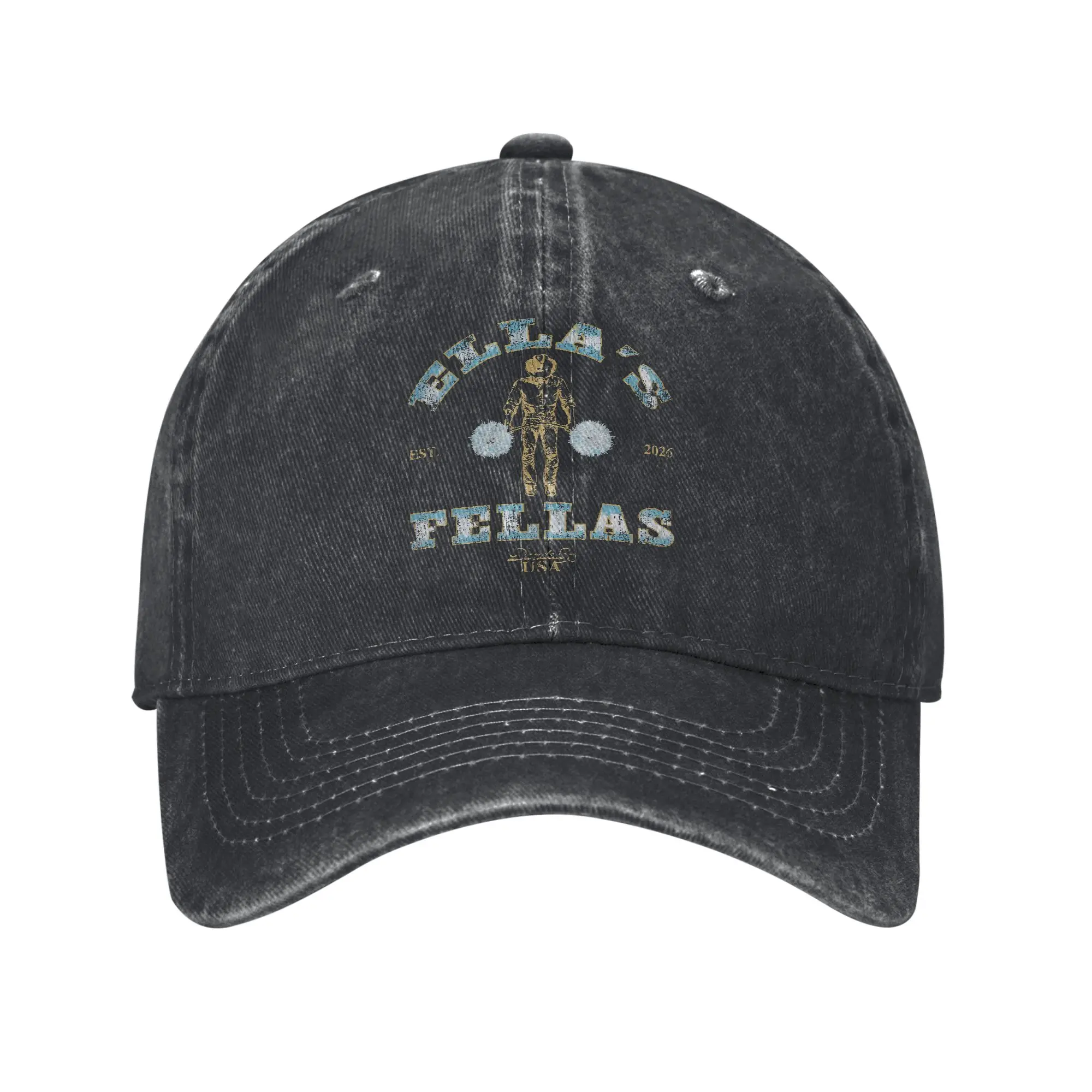 Elia's Fellas Western Cowboy Baseball Cap Unisex Distressed Washed Snapback Country Funny Outdoor All Seasons Travel Soft Hats