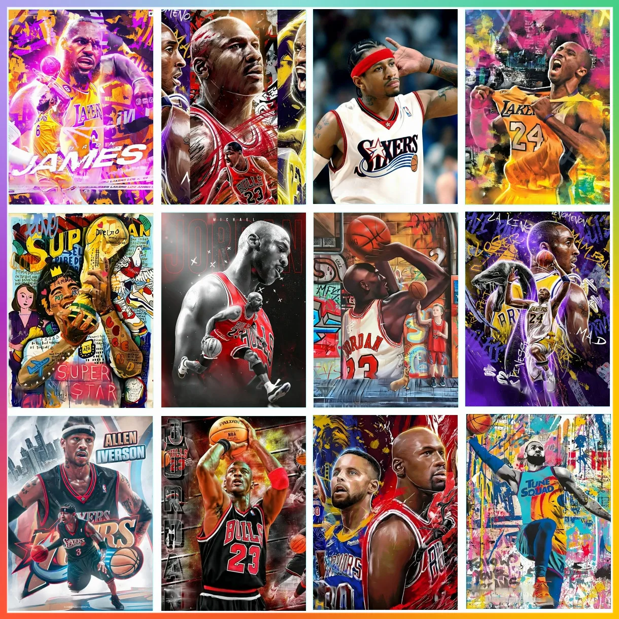 Street Graffiti Basketball Celebrities Diamond Painting Cross Stitch Kit Mosaic Embroidery Home Decor 5D DIY Art New Kid Gift