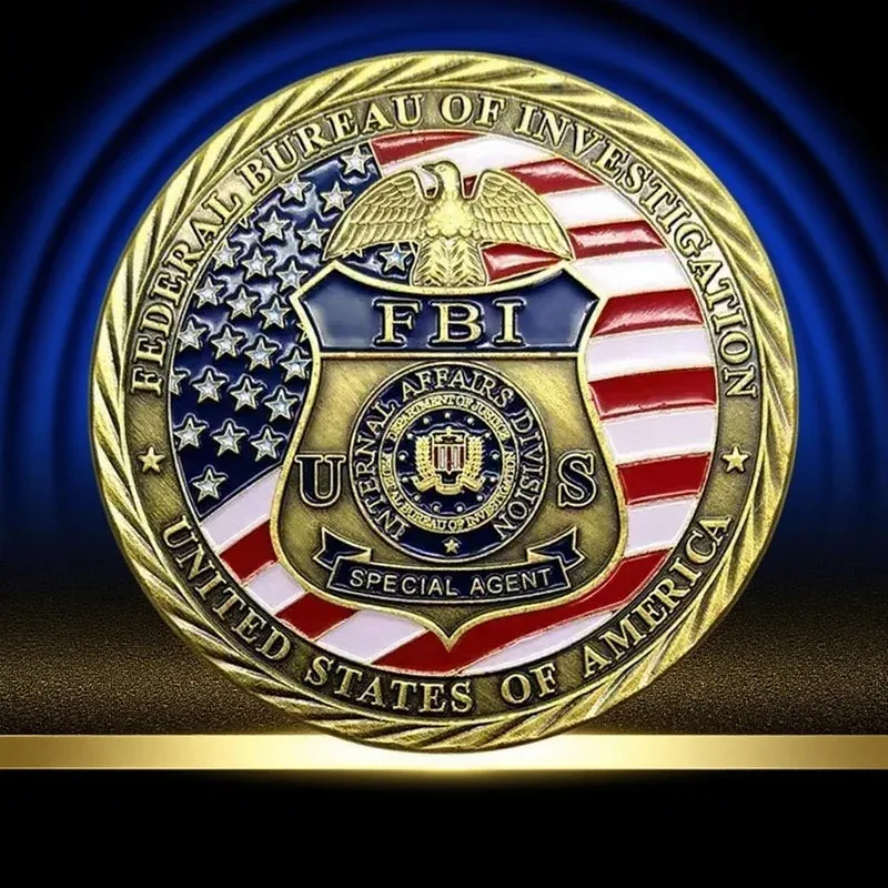 United States Federal Bureau of Investigation Souvenir Gold Plated Coin Collection ST. Micheal Commemorative Coin Challenge Coin