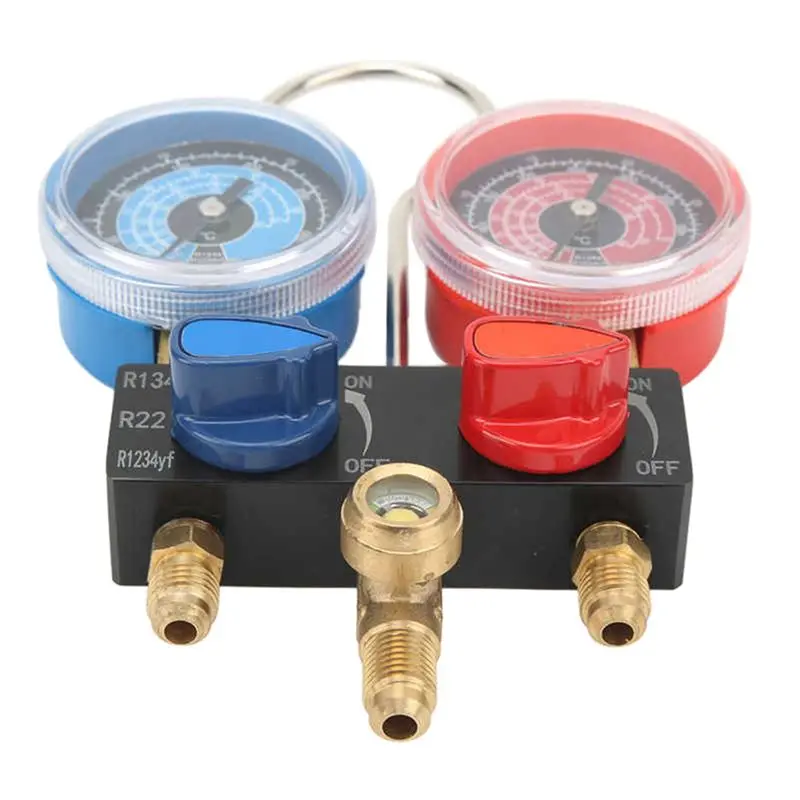 GTBL 2X HS-M01 Refrigerant Diagnose Manifold Gauge G1/4 Condition Manometer Pressure Gauge For R22/R1234yf