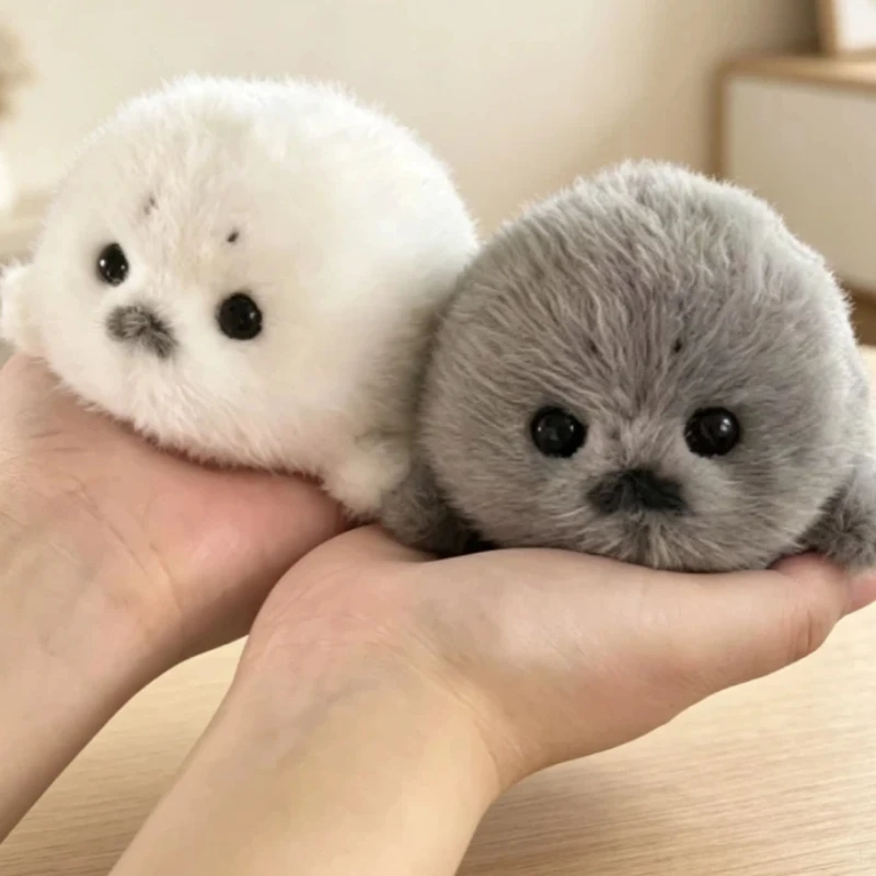 10cm Cute Glasses Wearing Simulation Little Seal Doll Plush Pendant Bag Hanging Fun Decorations Surprise Daily Gifts For Partner