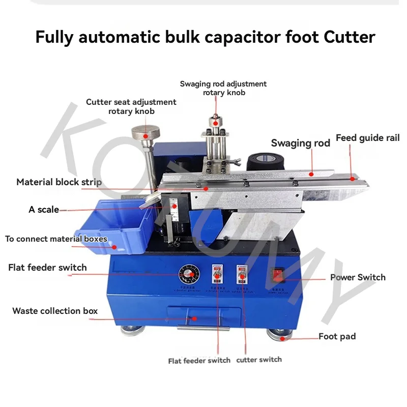 Automatic bulk capacitor foot shearing machine Triode LED foot shearing machine Blade 100-250PCS/Min