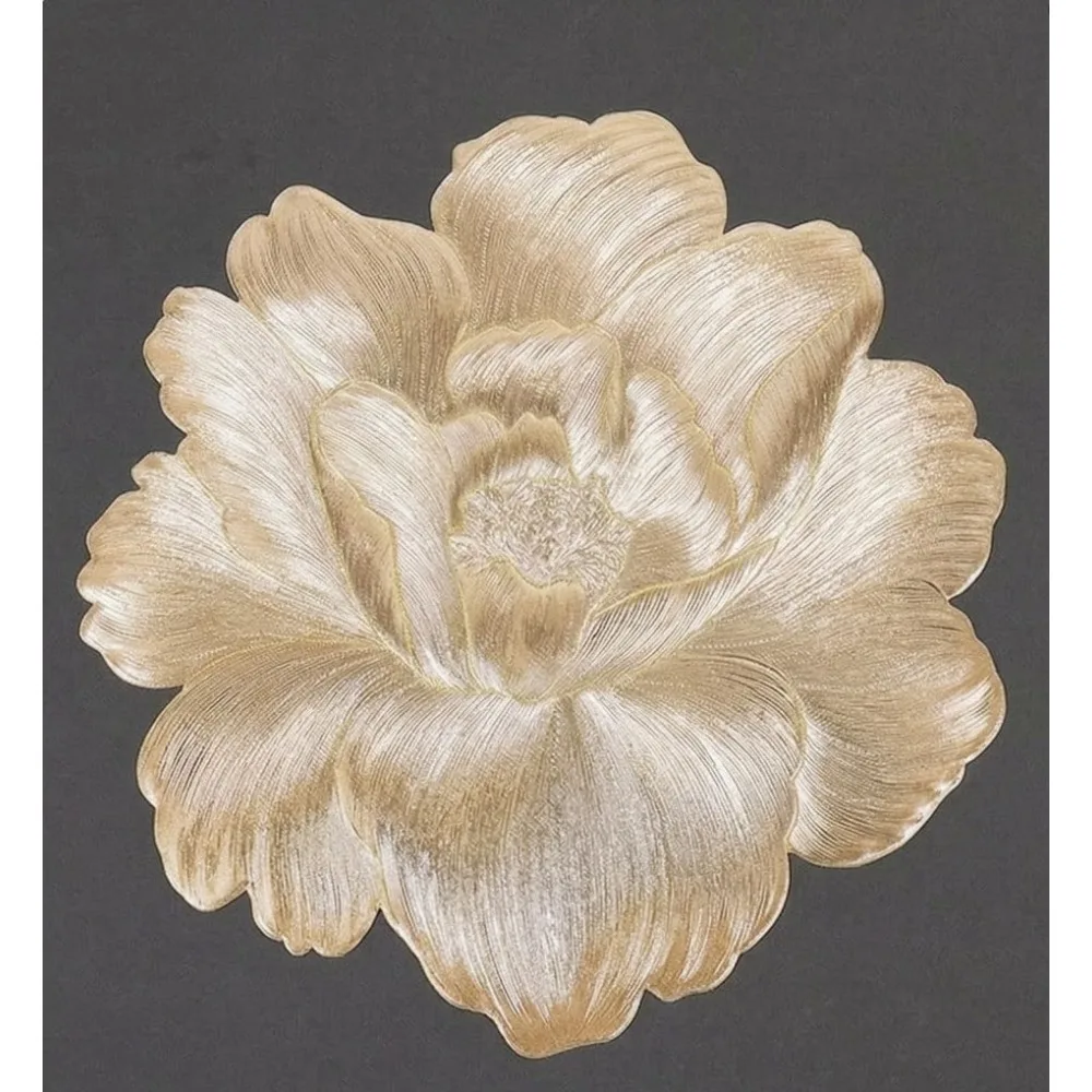 

8pcs Gold Peony Shape PVC Placemats, Washable, Easy To Clean, Non-Slip, Heat Resistant Table Mats For Dining Table Wedding Party Kitchen Decor