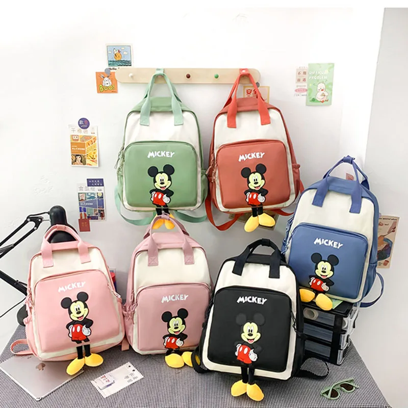 Disney Mickey Kids Backpack Luxury Brand Boys Girls Waterproof School Bags High Quality Large Capacity Kindergarten Backpacks