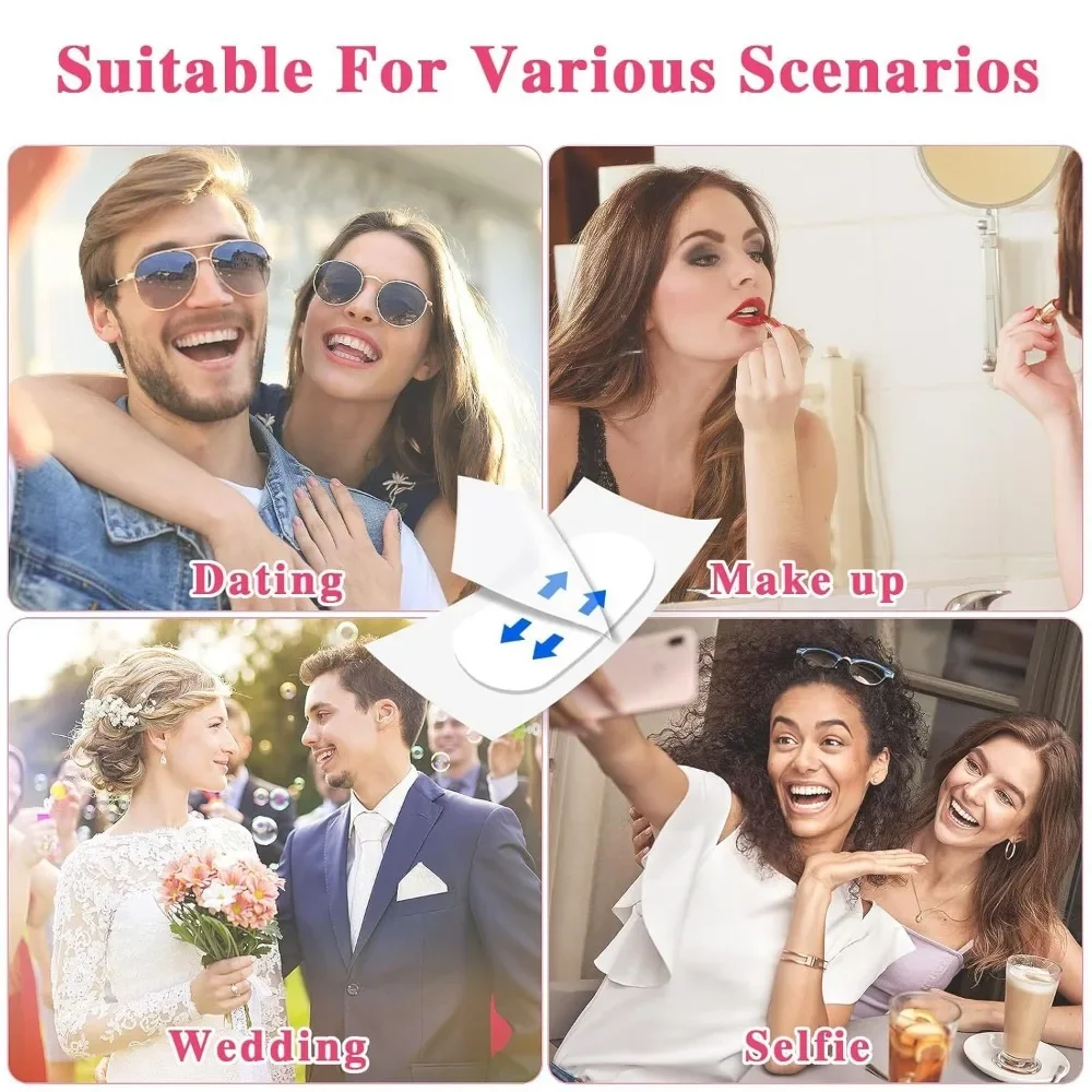 เทปกาวยกกระชับใบหน้าแบบกันน้ำ 50/100 ชิ้น ใหม่ โปร่งใส มองไม่เห็นรอยต่อ เทปกาวติดแต่งหน้า ยกกระชับแก้ม