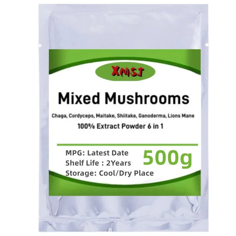 50g-1000g 6 In 1, Mixed Mushrooms, Chagacordycepsmaitakeshiitakeganodermalionsmane, Free Shipping