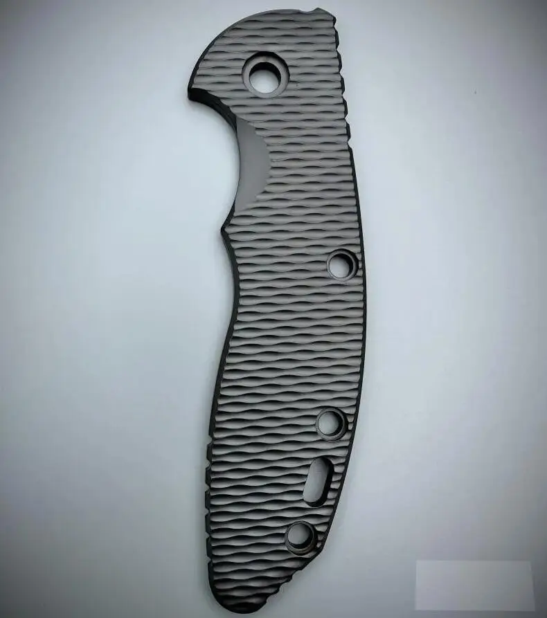 

1Pc Custom Made Wave Black Diamond Coating TC4 Patch for Rick Hinderer Knives XM18 3.5 Knifes DIY Accessories