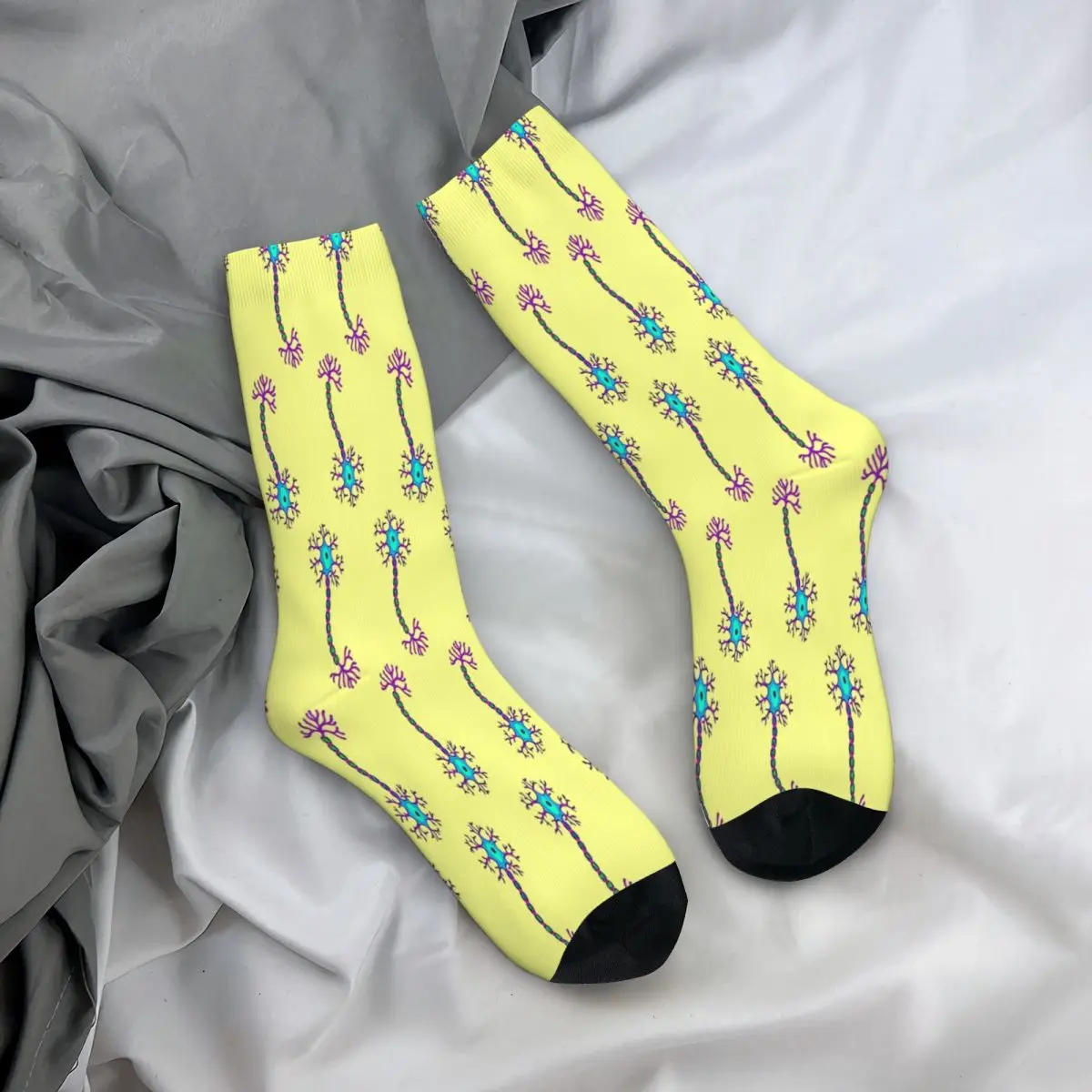 Brain Neuron Pattern Sciency Sock Socks Men Women Polyester Stockings Customizable Sweetshirt