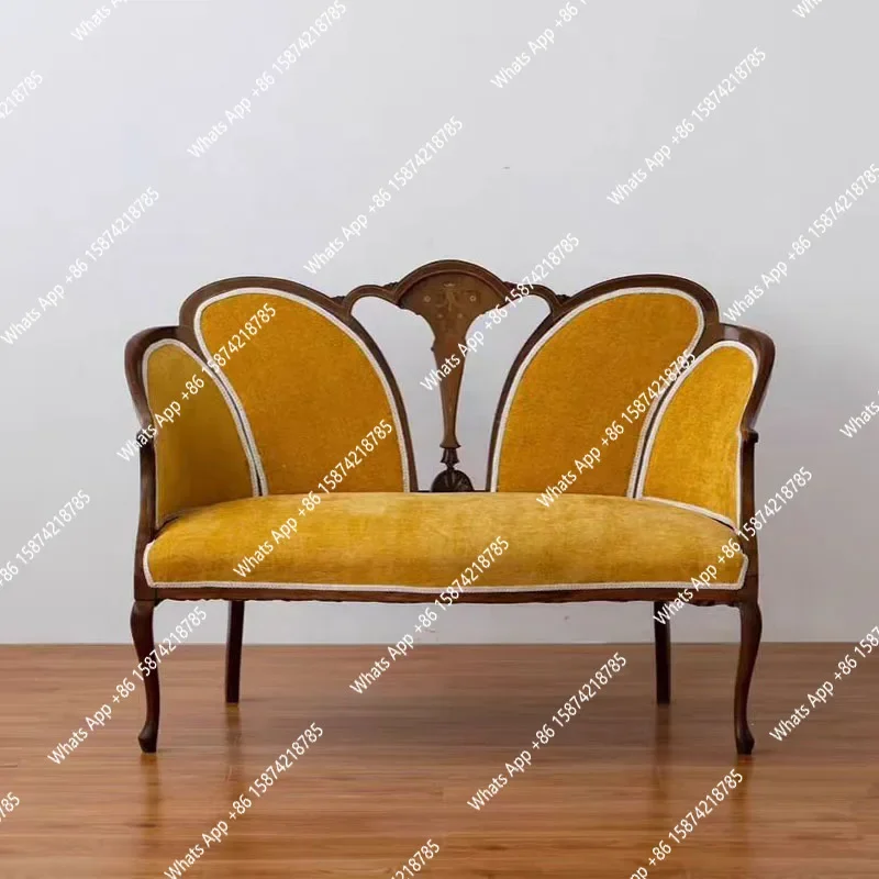 

A69 Американский кантри, односпальный диван из цельного дерева, французский ретро-гостиная, балкон, скамейка для отдыха, кафе, двойной диван