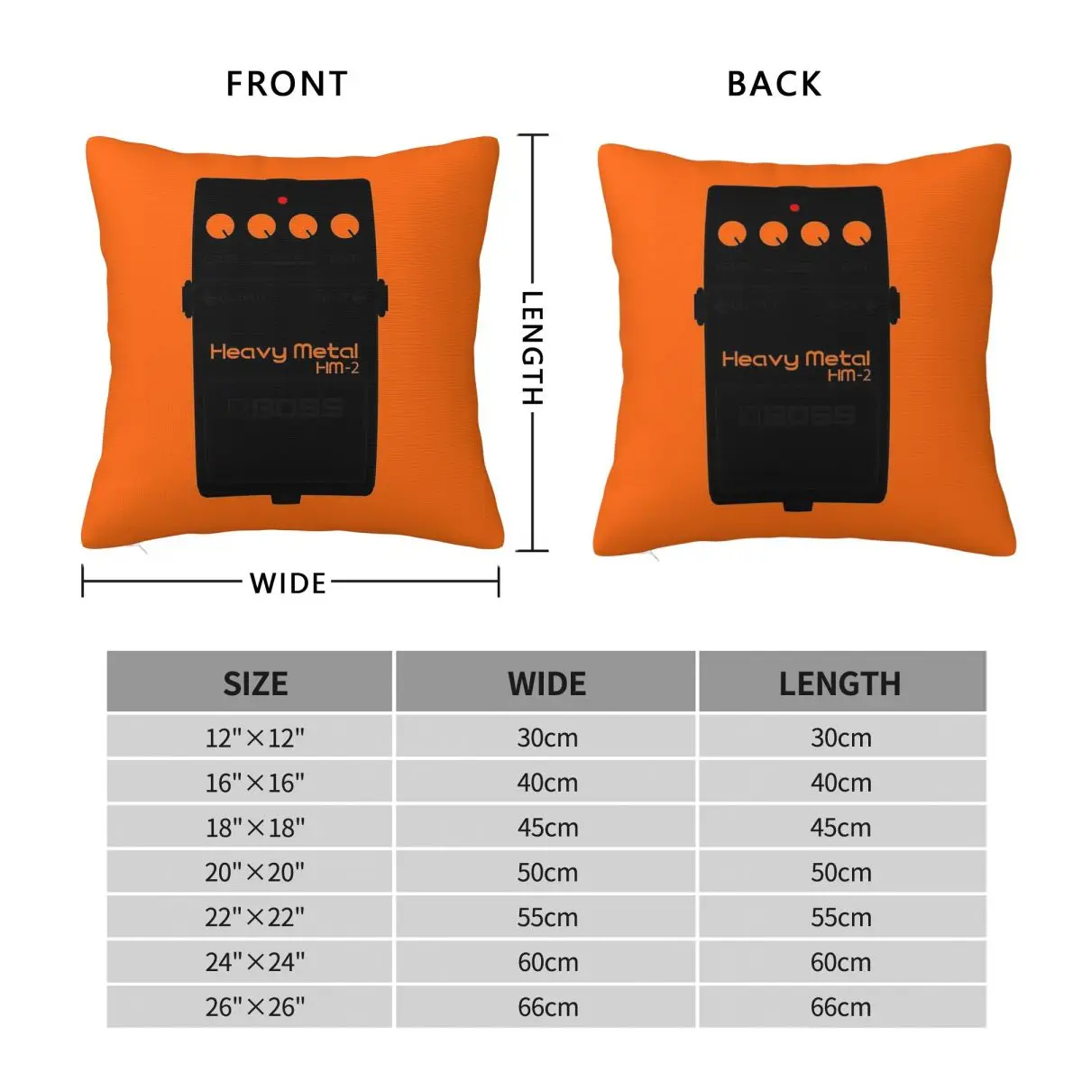 Hm-2 Heavy Metal Effects Pedal Square Pillowcase Polyester Linen Velvet Pattern Decorative Throw Pillow Home Cushion Cover 18