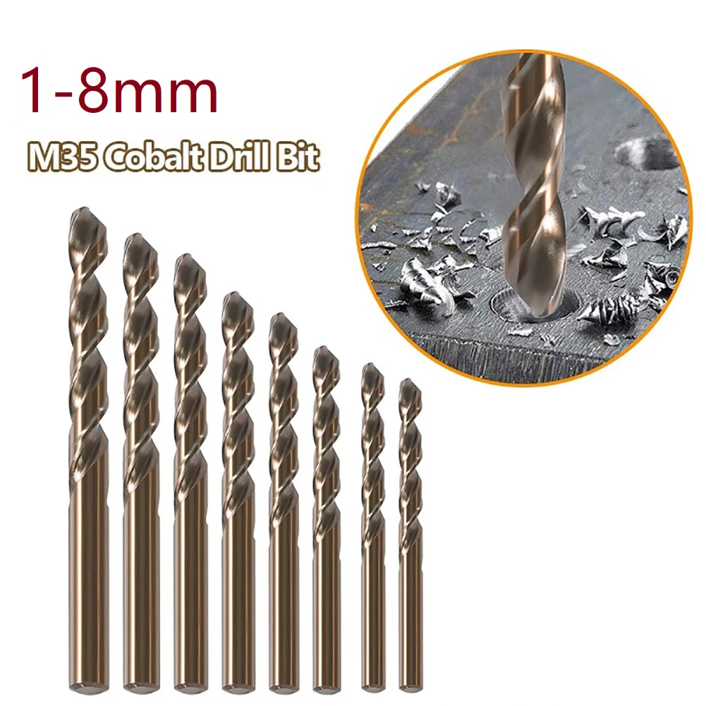 M35 Mata Bor hss โคบอลต์5ชิ้นขนาด1มม.-8มม. สำหรับเหล็กเจาะสเตนเลสชิ้นส่วนเครื่องมือไฟฟ้าที่มีความแข็งสูง