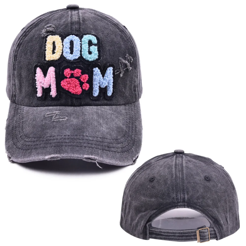 New Letter DOG MOM Baseball Cap Women's Outdoor Washed Visor Hat Fashion Female Chapeau Cotton Casquette Gorras Para Mujer