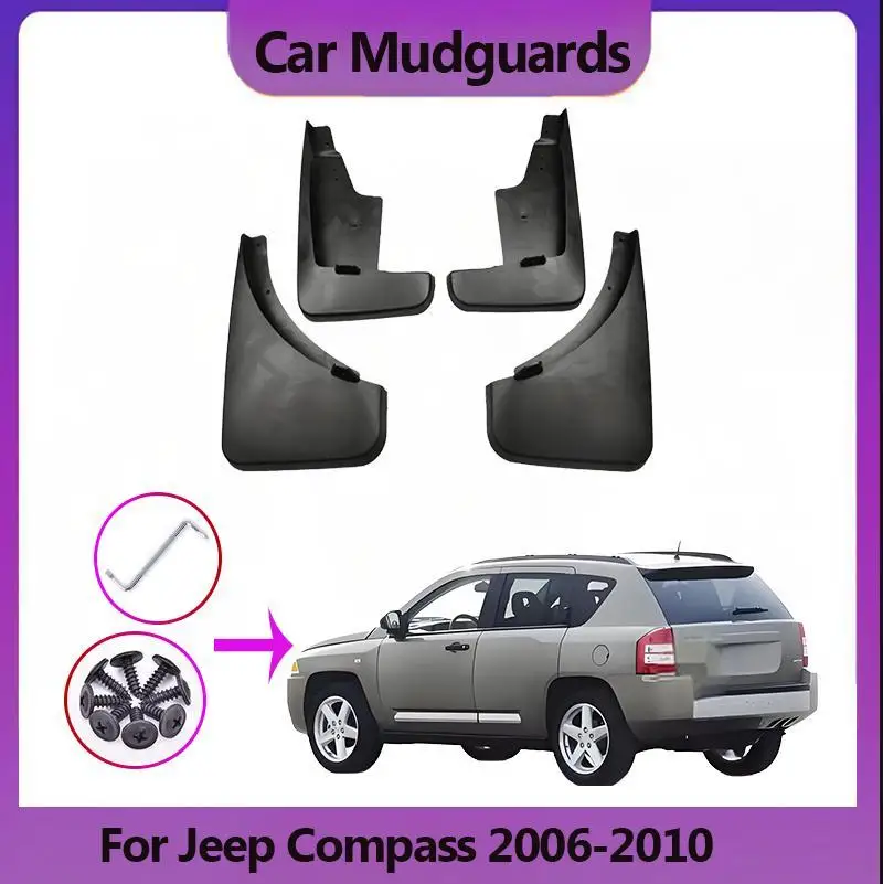 

Car Mudguards Mud Flaps For Jeep Compass 2006 2007 2008 2009 2010 Splash Guards Fender Mudflaps Wheels Decorative Accessories