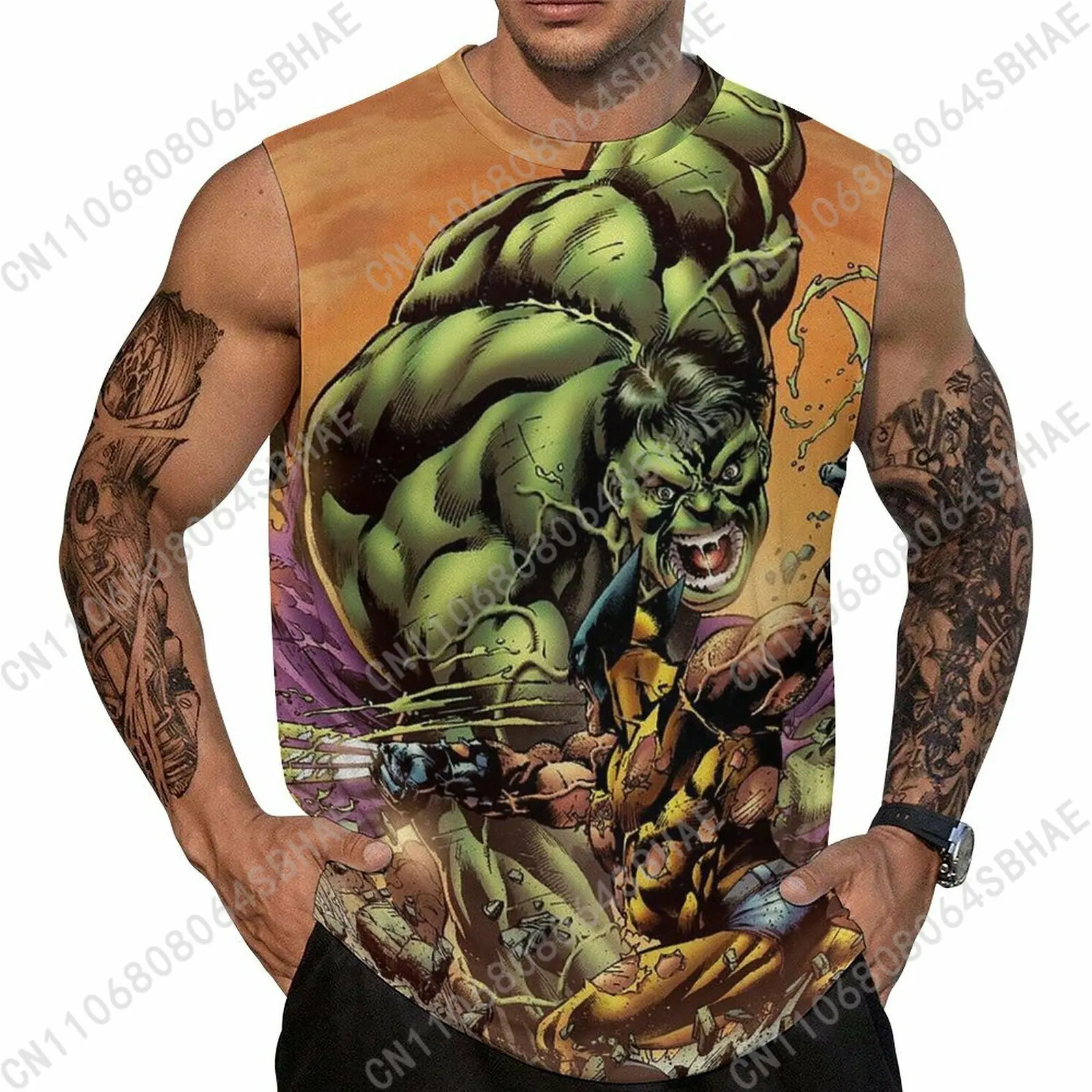 Marvel The Incredible Hulk Custom Men's Sleeveless Shirt Personalized Tank Top Wear Summer Vest Tops Men Daily Use Cosplay