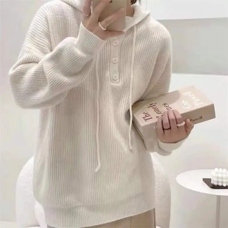 2022 women\'s Hoodie Pullover casual cashmere sweater fashion loose cashmere Pullover Sweater loose jump