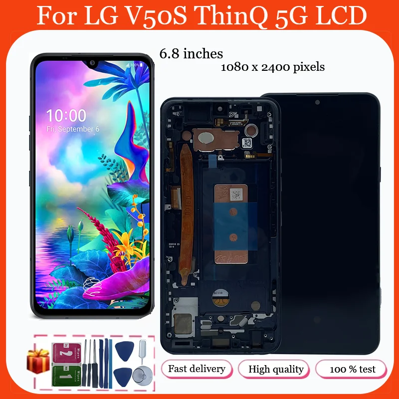 For LG V50S ThinQ 5G LCD Display Touch Screen Digitizer Assembly Secondary Screen Replacement Accessory