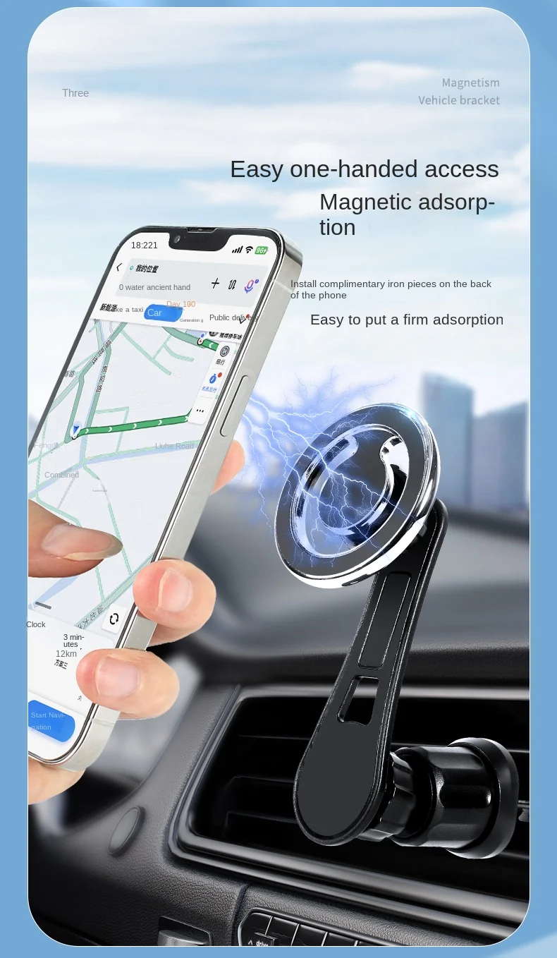 Magnetischer Autotelefonhalter, Ständer, universelle Halterung für iPhone 15/14/13, Samsung-Stützhalterung, GPS, kompatibel mit MacSafe – Detail 6