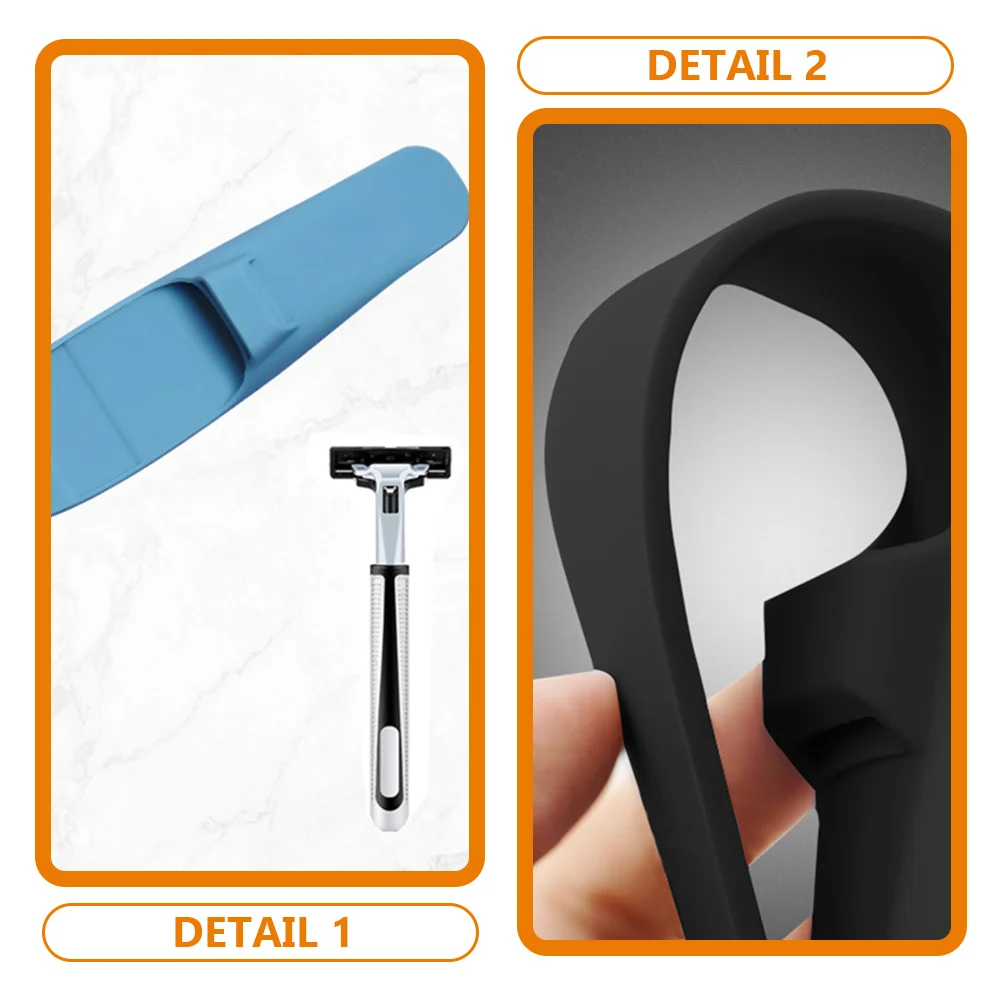 2 Pcs 커버 실리콘 케이스 화이트 면도기 여행 보호 가방 경량 휴대용 야외 안전 소재 부드러운