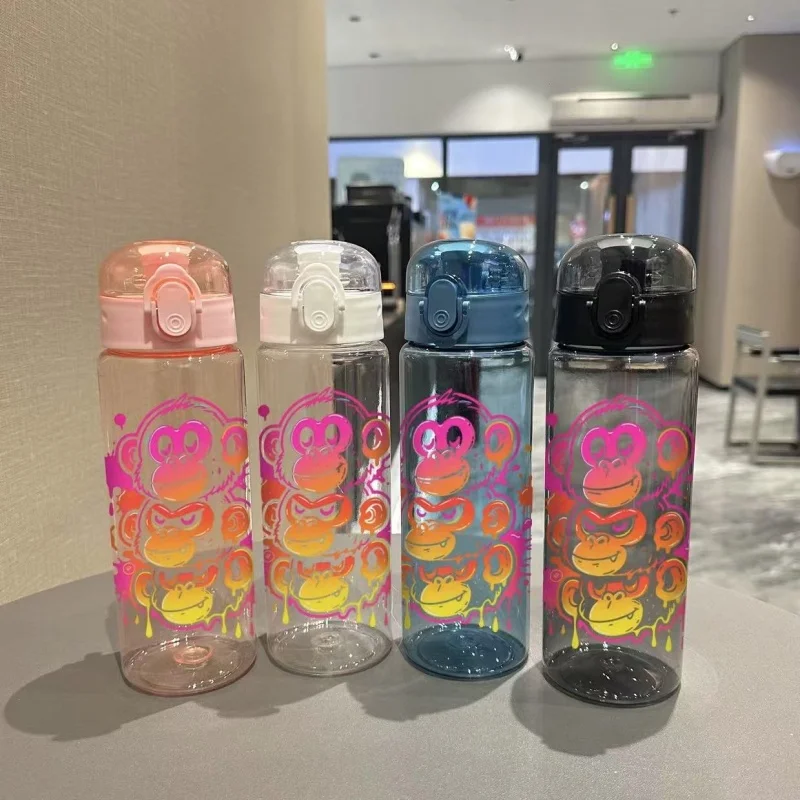 

Прозрачная чашка для воды емкостью 780 мл с 3D-печатью и милыми рисунками мультфильмов обезьян — яркий цвет, устойчивый к выцветанию, прочный