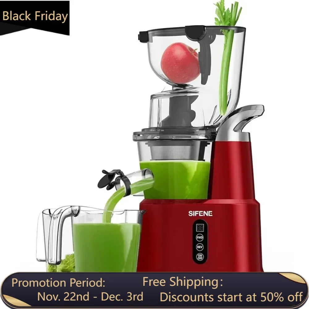 

Cold press juicer with an 83mm large mouth, whole slow chewing juicer, fruit and vegetable juicer. BPA free