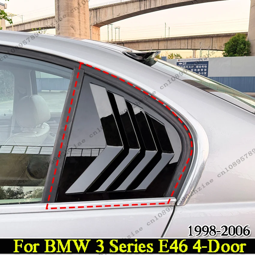 

Rear Side Window Louver Shutter Trim Cover For BMW 3 Series E46 4-Door 1999-2006 Side Shutter Cover Trim Sticker Vent Scoop