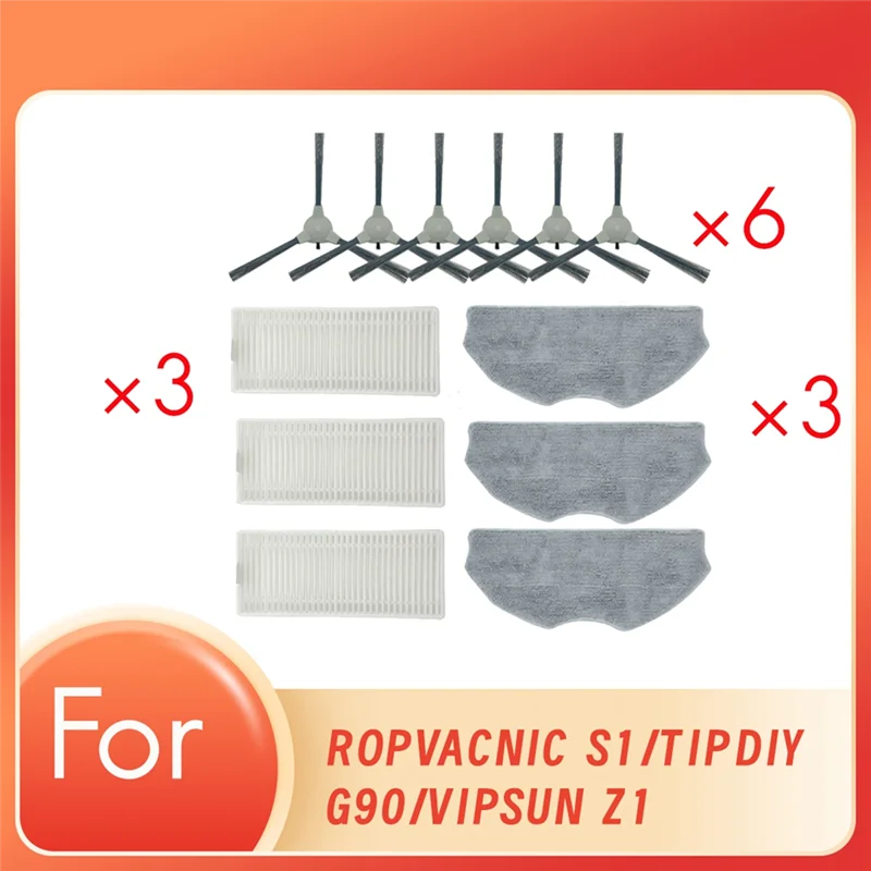 

-A25M Filters Brushes Mop Pads For ROPVACNIC S1 A1 For Tipdiy G90 For VIPSUN Z1 For Betboyles V75S Vacuum Attachment