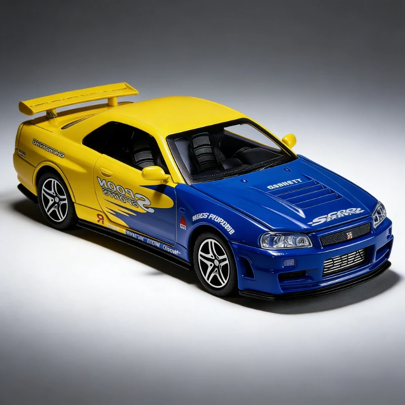 

1/32 alloy GTR model pull back with sound and light, boy toy model ornament decorative collection gift