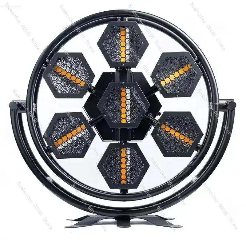 7‑Eye Full‑Color LED Stage Lights Voice‑Activated Strobe Marquee Ambient Light for Bar Retro Background