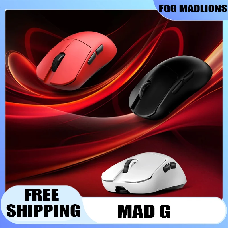 

FGG MADLIONS MAD G Ultra-lightweight Wireless Mouse PAW3395 Sensor Game and 0ffice Dual-mode Gaming Mouse Photoelectricity Gift