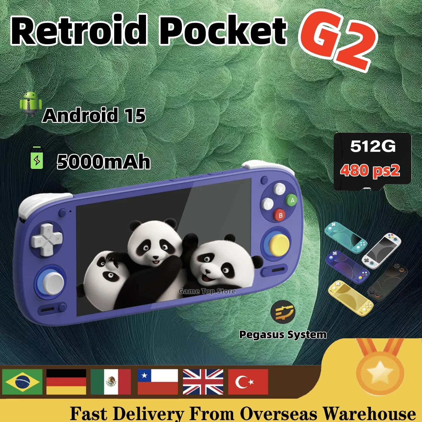

Retroid Pocket G2 Handheld Game Console Android 15 5.5 Inch 1080P AMOLED Screen 5000mAh Hall-Effect Joystick RP G2 Game Console