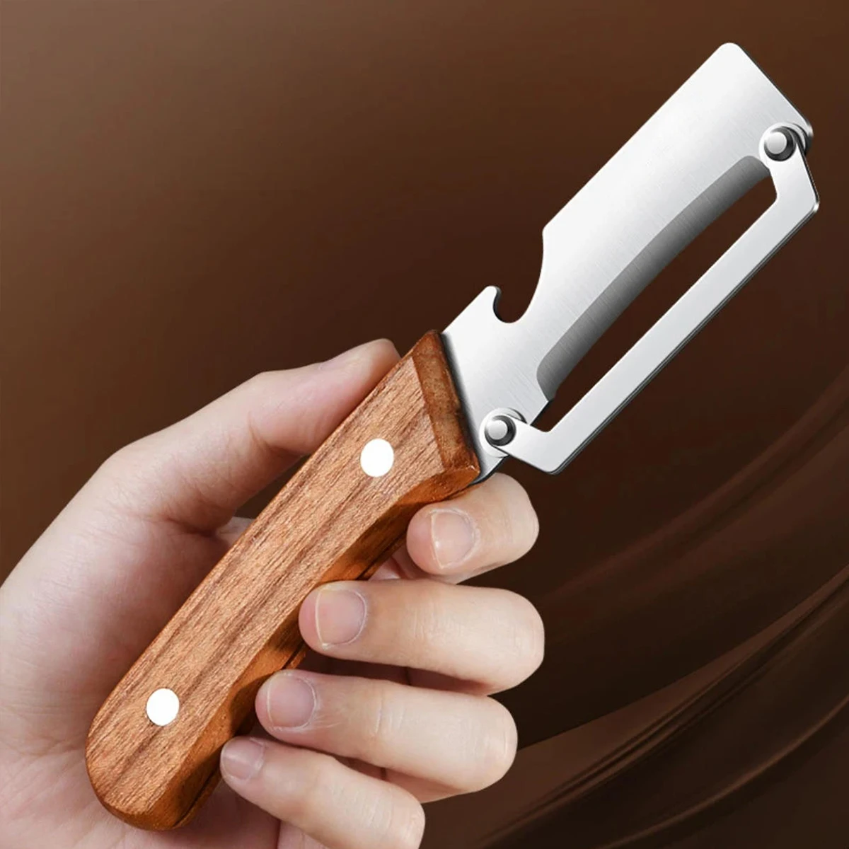 Multi-Function Onion Cutter Stainless Steel Peeler 3-in-1 Grater Bottle Opener Kitchen Peeling Tool Slicer