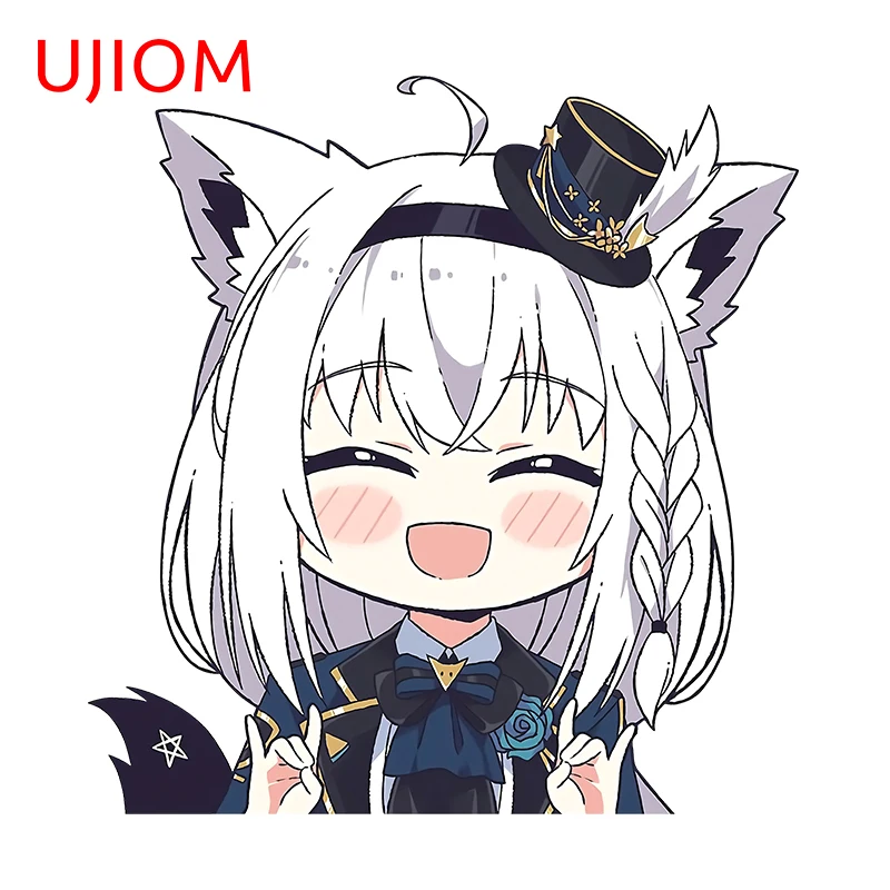 UJIOM Chibi Hololive Wall Sticker Cats Ear Girl Trendy Attractive Eye Catching Picture Decal Suitable For Smooth Surfaces