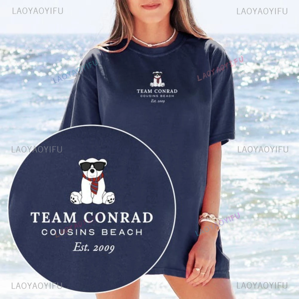

Team Conrad Junior Mint Bear Cousins Beach Est. Футболки с рисунком 2009, летняя хлопковая рубашка «I Turned Pretty 3 Movie Woman Man»