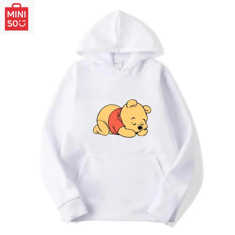 

MINISO без ремешка Kawaii мультфильм толстовка с длинными рукавами Винни Пух толстовка новый Дисней Винни Пух женская весна