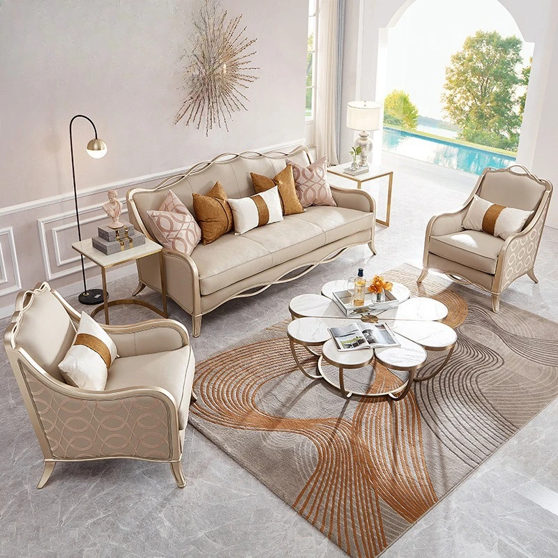

Birch light luxury 123 combination sofa fabric modern simple European living room combination furniture